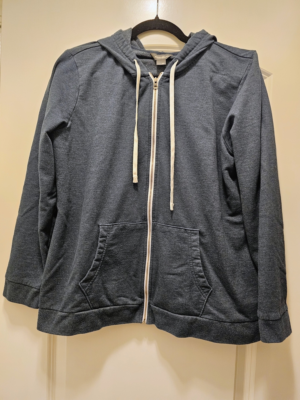 Eddie Bauer Women's XL Blue Heather Full Zip Hoodie Cozy Fleece Lined Sweatshirt - Picture 3 of 7